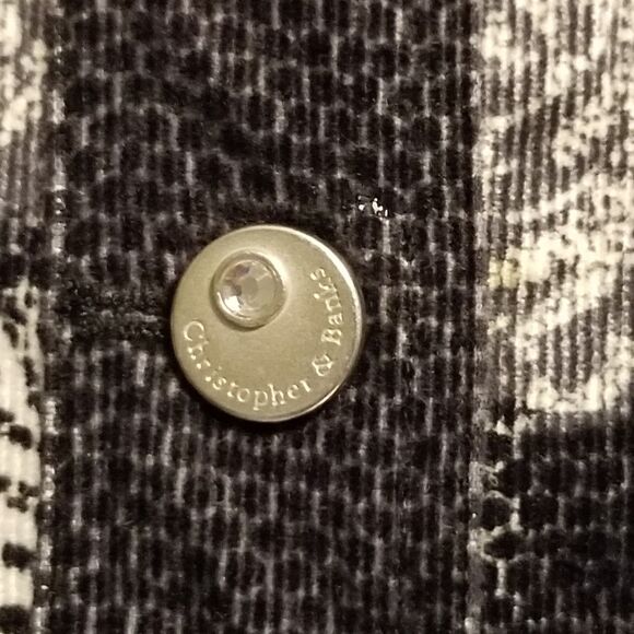 Christopher Banks M Jacket Corduroy Black Gray Floral Fall Autum Trucker Cottage - Picture 5 of 10